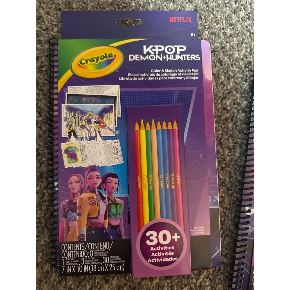 Crayola K-Pop Demon Hunters Netflix Color & Sketch Activity Pad Set of 2 New